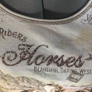 Studio Gem shirt fits like a large with fun vintage print.